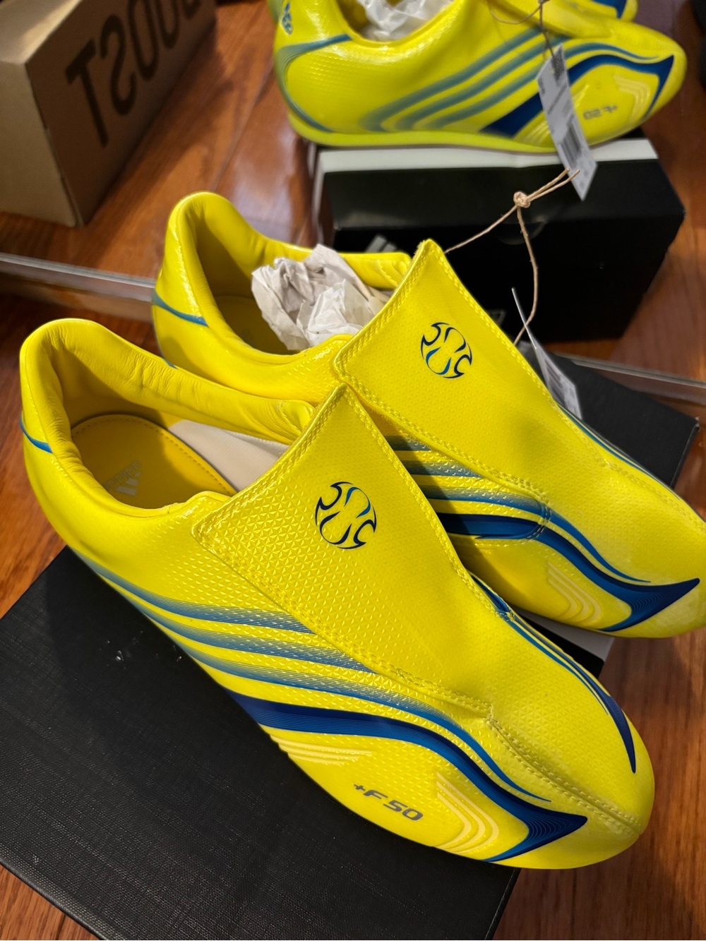 adidas Yellow Sneakers with Blue Accents